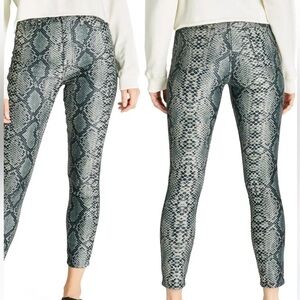 ETICA Cindy High Waist Snake Print Ankle Skinny Jeans in Olive Size 30
